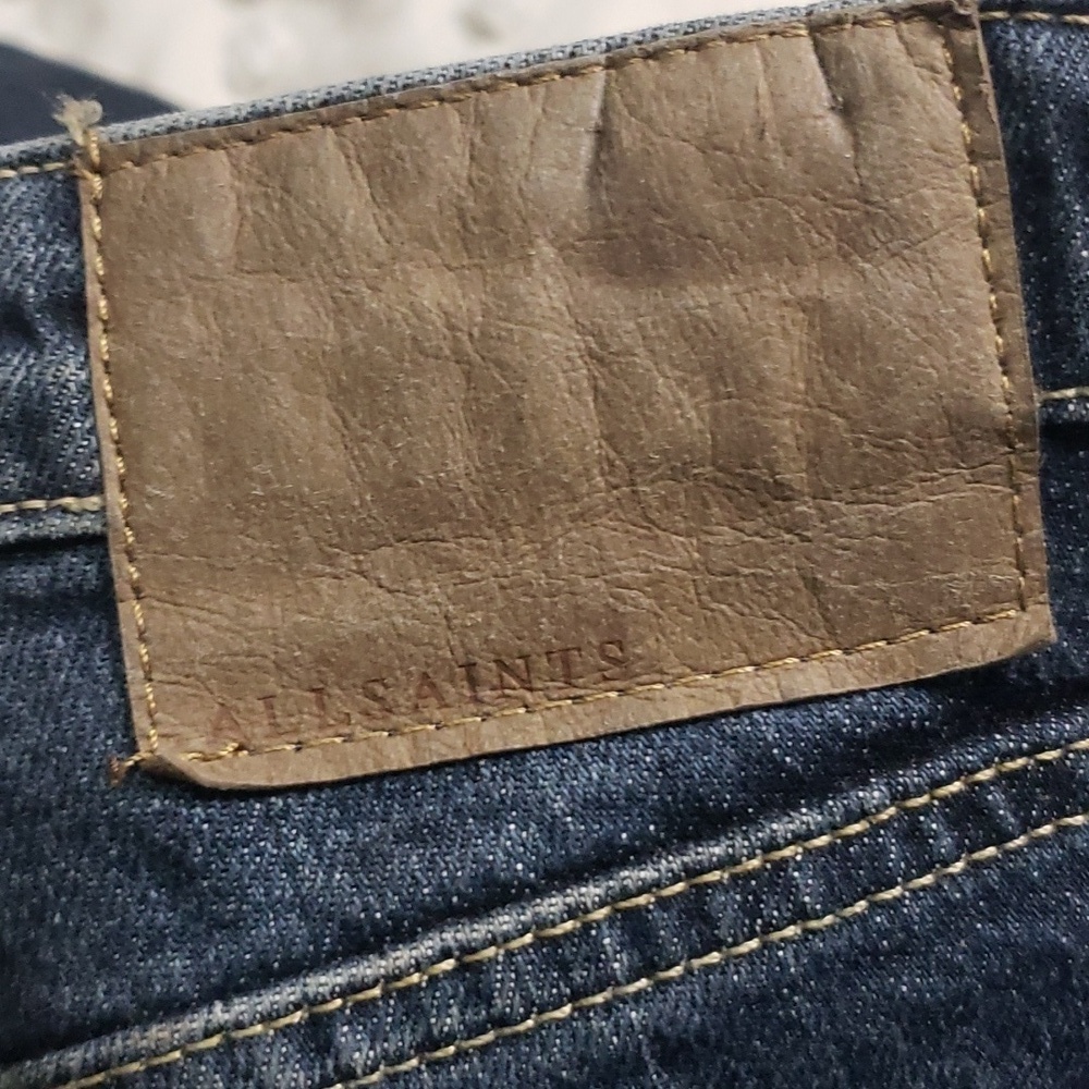 ALLSAINTS men’s Jack Tappered Jeans, In Dark Indigo button fly size 30 - Picture 4 of 9
